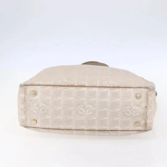 CHANEL New Travel Line Tote Bag Nylon Beige Gold CC Auth mr1594 - Picture 7 of 16